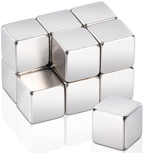 MAGXCENE 12 Stück Magnete Stark 10x10x10mm Mini Magnete Kleine Neodym Magnete Extra Stark, Kleine Magnete Rechteckig Starker Magnet für Kühlschrank Magnettafel Whiteboard Magneten