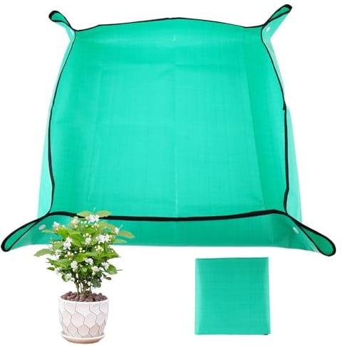 Molain Gardening Mat for Indoor Plant, Plant Repotting Mat Foldable Waterproof Gardening Mat Potting Tray Succulent Potting Mat Portable Gardening Mat, Gifts for Plant Lovers (Green, 25.9 X 25.9)