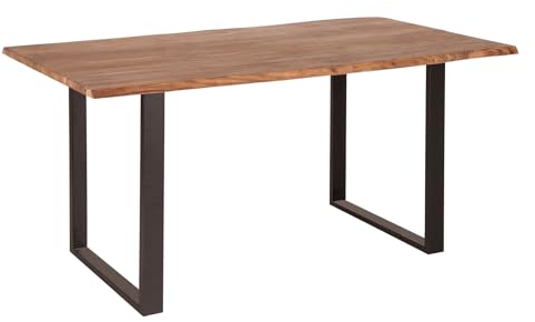 riess-ambiente.de Massivholz Esstisch Mammut 160cm Wild-Akazie Industrial Design 2,6cm Tischplatte