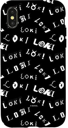 iPhone X/XS Marvel Loki Disney+ Pattern Black Case
