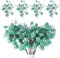 Geosar 24 Stück Weihnachten Glitzer Beeren Stiele 25,4 cm Weihnachten Beeren Picks Künstliche Glitzer Beeren Ornamente Blumenstiele für Weihnachtsbaum, Hauskranz, Party Dekoration (Türkis)