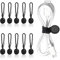 TamBee Magnetic Cable Ties Reusable Silicone Magnetic Cable Cord Ties Organiser Cable Straps Black Cable Ties for Earphone Phone Charger Audio Cable Computer (10Pcs, Black)