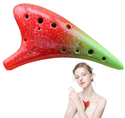 12-Hole Vessel Flute 12 Hole Alto C Ceramic Colorful Pointed Folk Wind