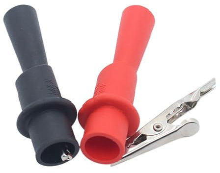 Lot de 2 pinces crocodiles pour tests électriques - Pinces crocodiles - Pinces crocodiles - Sondes électriques - Pinces crocodiles - Sondes de test électriques