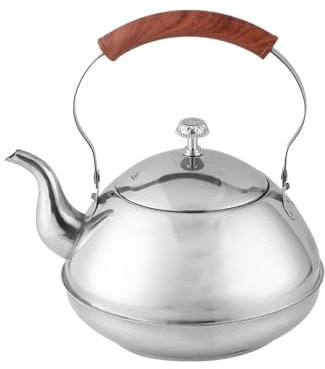 JISADER Bollitore con Coperchio Teiera con Filtro 1,5 L Regalo Caffettiera Bollitore per Acqua Teiera in Acciaio Inox per Cucina da falò