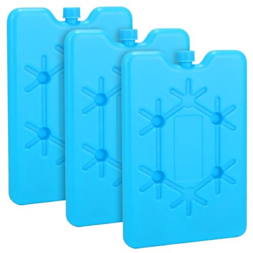 Placas Hielo Nevera Portatil Pequeñas, 3 Piezas 200ml Acumulador de Frio Reutilizable, Bloques de Hielo para Congelador, Bolsas de Hielo para Nevera para Senderismo, Acampar, Picnic, Playa