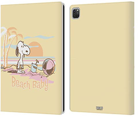 Head Case Designs Licenza Ufficiale Peanuts Tramonto Snoopy sulla Spiaggia Custodia Portafoglio in Pelle Compatibile con Apple iPad PRO 12.9 2020/2021/2022