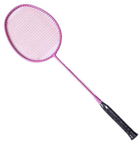 Federball Set Vollcarbon Leichter Badminton-Einzelschläger for männliche und weibliche Studenten(Pink Single Shot Cab)