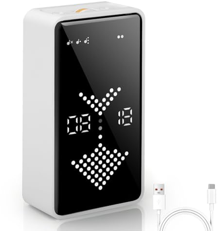Cuteefun Pomodoro Timer, Digitale Sanduhr, Batteriestand Anzeige, Weiß