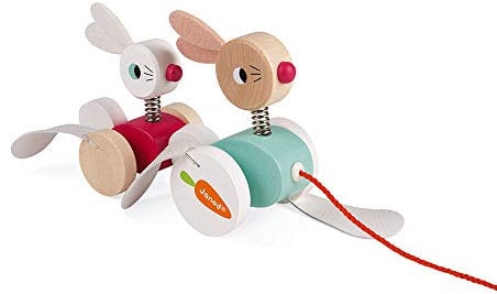 Janod J08207 Wooden Pull-Along Rabbit Family, Einheitsgröße