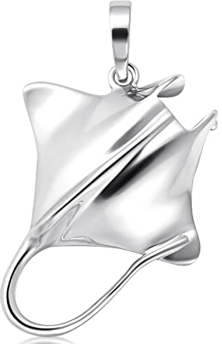 MATERIA by Matthias Wagner Rochen Kettenanhänger - Stachelrochen 925 Silber Anhänger rhodiniert 8g mit Box KA-61