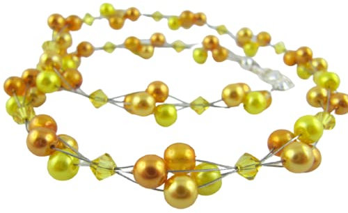 Collier Gelb/Orange Perlen (363)