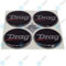 8 x YOU.S Nabenkappen Silikon Aufkleber 57,0 mm - schwarz silber rot Drag Logo selbstklebend