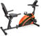 Klarfit Relaxbike 6.0 SE Liegeheimtrainer - Sitzhometrainer mit 12 kg Schwungmasse, 8-stufiger Magnetwiderstand, Liegerad Heimtrainer mit Tablethalterung, max. 100 kg, orange