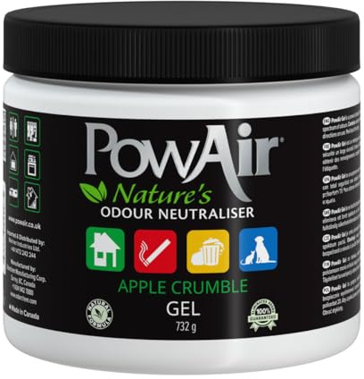 PowAir Gel Natural Odour Neutraliser - Apple Crumble Fragrance - Effective Home Odour Eliminator for Small to Medium Rooms and Areas (732g)