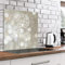 murando - Crédence Verre Cuisine 60x60 cm - Plaque Anti-Projection - Couvercle Anti-éclaboussures crédence - Revêtement Carreaux - Plaque en Verre trempé - Fleurs Pissenlit Beige b-C-0557-aq-a