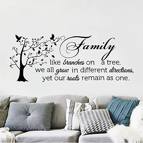 decalmile Family Tree Wall Decal Quotes Family Like Branches on a Tree Sayings Words Wall Stickers Living Room Home Decor