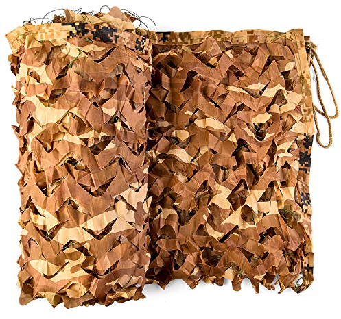 Wilxaw Filet de Camouflage, 3 x 6 M Filet de Ombrage Camouflage Désert Jardin Store Voiture Couverture pour Parasol Décoration Jungle