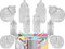 LARGE 10 MIXED Plastic Sweet Jars, 2 Tongs, 2 Scoops, 100 Bags - Vintage Victorian Pick & Mix Sweet Shop Candy Buffet Kit Party Pack (Rainbow Candy Stripe Mix)