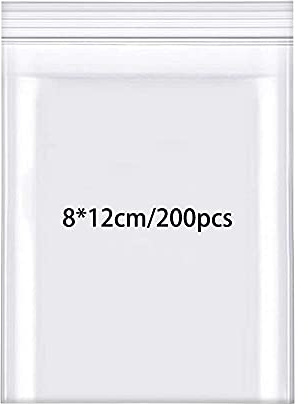 Rshuhx Druckverschlussbeutel Klein Beutel 160μm(Beidseitig) 200Stück 80mmX120mm Wiederverschliessbar Wasserdichter Plastikbeutel VerschließbarTütchen Polybeutel mit Druckverschluß
