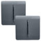 Trendi 1 Gang 2 Way Artistic Modern Glossy 10 Amp Rocker Tactile Light Switch Warm Grey (2 Pack)