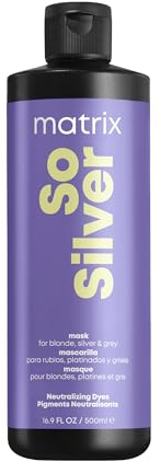Matrix Haarmaske für blondes und graues Haar zur Neutralisation von Gelbstichen, Mit Violett-Pigmenten, Total Results So Silver Maske, 1 x 500 ml