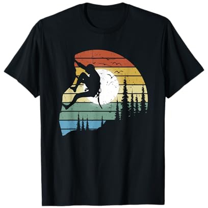 Vintage Climbing Boulder Montañismo Escalador Camiseta