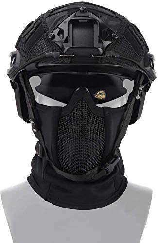 Taktisches Airsoft Paintball Schutzhelm-Set, Sturmhauben-Netzmaske mit Vollgesichtsschutz im Ninja-Stil für Wilde Jagd CS-Spiele usw.