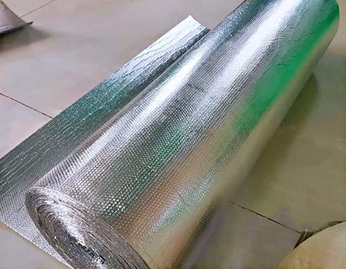 Autoadhesivo Rollo Aislante Termico Aislamiento térmico reflexivo multicapa burbujas y aluminio Lámina Térmica Aluminio Aislante con Burbujas aislante termico furgoneta camper(Size:1mx10m/3.2x32.8ft)
