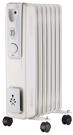MaxxHome Radiateur à Bain d'Huile - Radiateur électrique - 4 niveaux de chauffage - Protection contre Surchauffe - 7 Éléments Chauffants - 1500W
