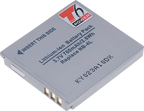 T6 Power Akku für Canon IXUS 60, Li-Ion, 3,7 V, 700 mAh (2,6 Wh) grau