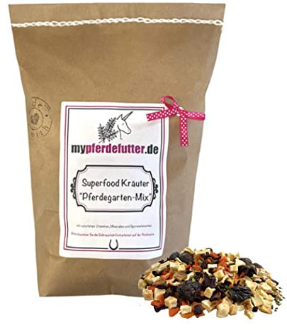 mypferdefutter Pferdegarten-Mix für Pferde 100% Natur PUR - frei von Zusätzen das Beste für Dein Lieblingspferd - natürliche Vitamine, Mineralien und Spurenelemente (500 g)