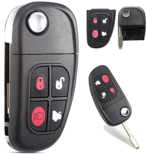 Porte-clés pour Jaguar de type S 2002 pour Jaguar X 2009 Clé 4 boutons pour Jaguar avec lame non coupée