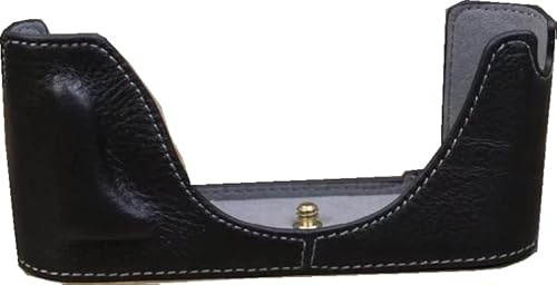 BMAOLLONGB M240 Case, BolinUS Handmade Genuine Real Leather Half Camera Case Bag Cover for Leica M240 Hand Strap (Black)