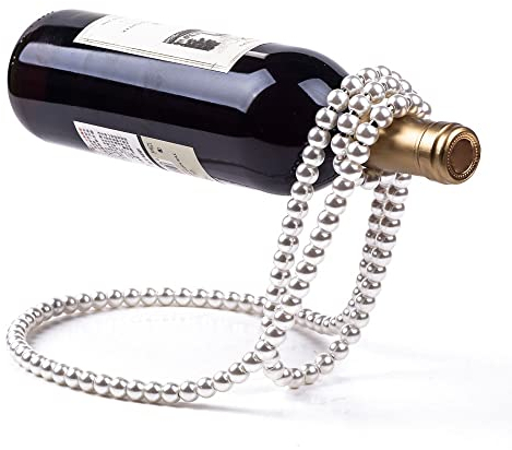 Weinregal im europäischen Stil, goldene Perlenkette, Edelstahl, Weinregal, Weinsockel, Klemmhalter, Aufhängung, Champagner