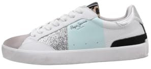 Pepe Jeans Lane Shine W, Baskets Femme, Bleu (Aqua Blue), 7