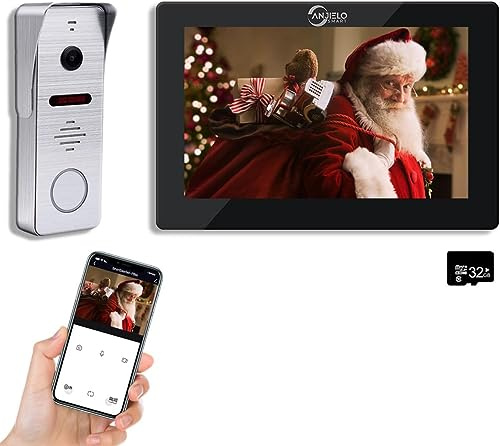 Video Doorbell with 1080P Camera Car Recording Infrared Night Vision 160° Wide Angle Lens PIR Motion Detection 7 Inch Touchscreen Video Doorbell Intercom Remote Monitoring Home Sharing