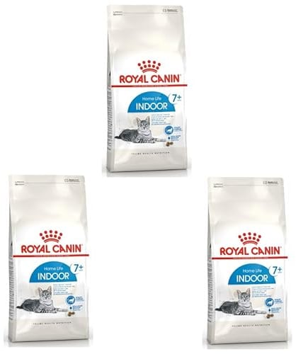 ROYAL CANIN Indoor 7+ | 3er Pack | 3 x 400 g | Alleinfuttermittel speziell für ältere Katzen die im Haus Leben | kann die Nieren- und Harnwegsfunktion unterstützen
