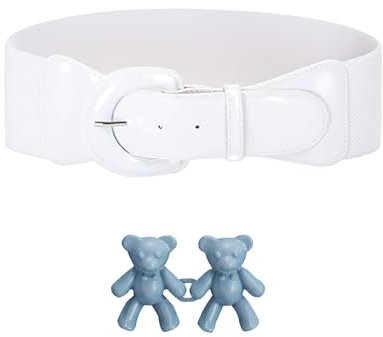Ceinture Large Rétro pour Femme avec Boucles de Raffermissement - Vêtement Tendance Réglable et Élastique