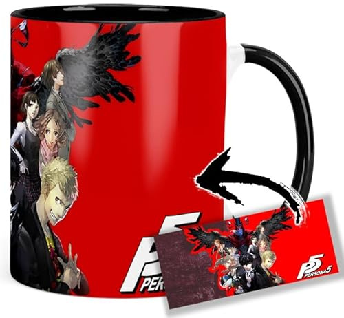 Persona 5 Tasse Innen & Henkel Schwarz Keramikbecher Mug