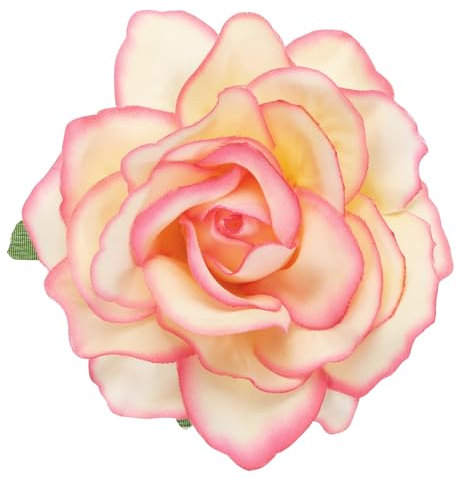 sourcing map 1 Pcs Rose Flower Hair Clips 4 Inch Flower Hair Pins Flower Brooch for Women Hair Accessories Pastel Yellow