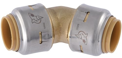SharkBite Max 3/4 Inch 45 Degree Elbow, Push to Connect Brass Plumbing Fitting, PEX Pipe, Copper, CPVC, PE-RT, HDPE, UR656A