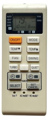 1 Mando a Distancia for Aire Acondicionado Panasonic A75C3680 A75C3751 A75C2550 A75C4162 A75C4165 A75C2560 A75C3863