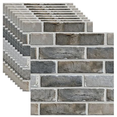 szdianhai 3d Selbstklebende Wandpaneele,3d Tapeten,3d Steinoptik Küche Wandpaneele PVC Tapeten Wasserdichte PE Schaum für Wohnzimmer Schlafzimmer Wanddekoration(10 Stück11.8*11.8Zoll)(Blauer Ziegel)