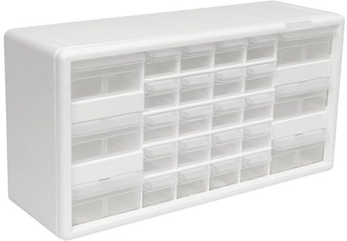 Akro-Mils 10126 Kunststoff-Schubladenschrank mit 26 Schubladen, für Garage, Perlen-Organizer, Lego-Aufbewahrung, Lehrer-Werkzeugkasten, Make-up-Organizer und mehr, 50,8 cm B x 15,2 cm T x 25,4 cm H,