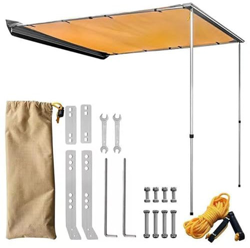 Auto-Markise Sonnenschutz wasserdicht Zelt, Einziehbare Auto-Seitenmarkise für den Außenbereich, Vielseitige Auto-Markise, für Camping Familientreffen Ausflüge(2x3m/6.6x9.8ft)