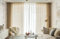 KnSam 2er Set Beige Halbtransparent Voile Vorhänge, Transparente Vorhänge Schal Einfarbig, Polyester Ösen Vorhänge für Deko Wohnzimmer Schlafzimmer, Jeder B 107 x H 147cm