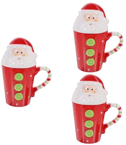 TOPBATHY 3 Pièces Tasse en céramique de Noël tasse de chocolat chaud s à de noël mug personnalisé mug personnalise verre s de noël à eau à main d'eau exquise