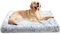 Baguuaray Flauschige Hundebox-Matratze, waschbar mit Rutschfester Unterseite, Hunde-Angstkissen für große Haustiere, Grau, 100 x 60 cm