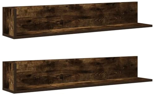 vidaXL Wandregale 2 STK. Räuchereiche 100x16,5x16,5 cm Holzwerkstoff